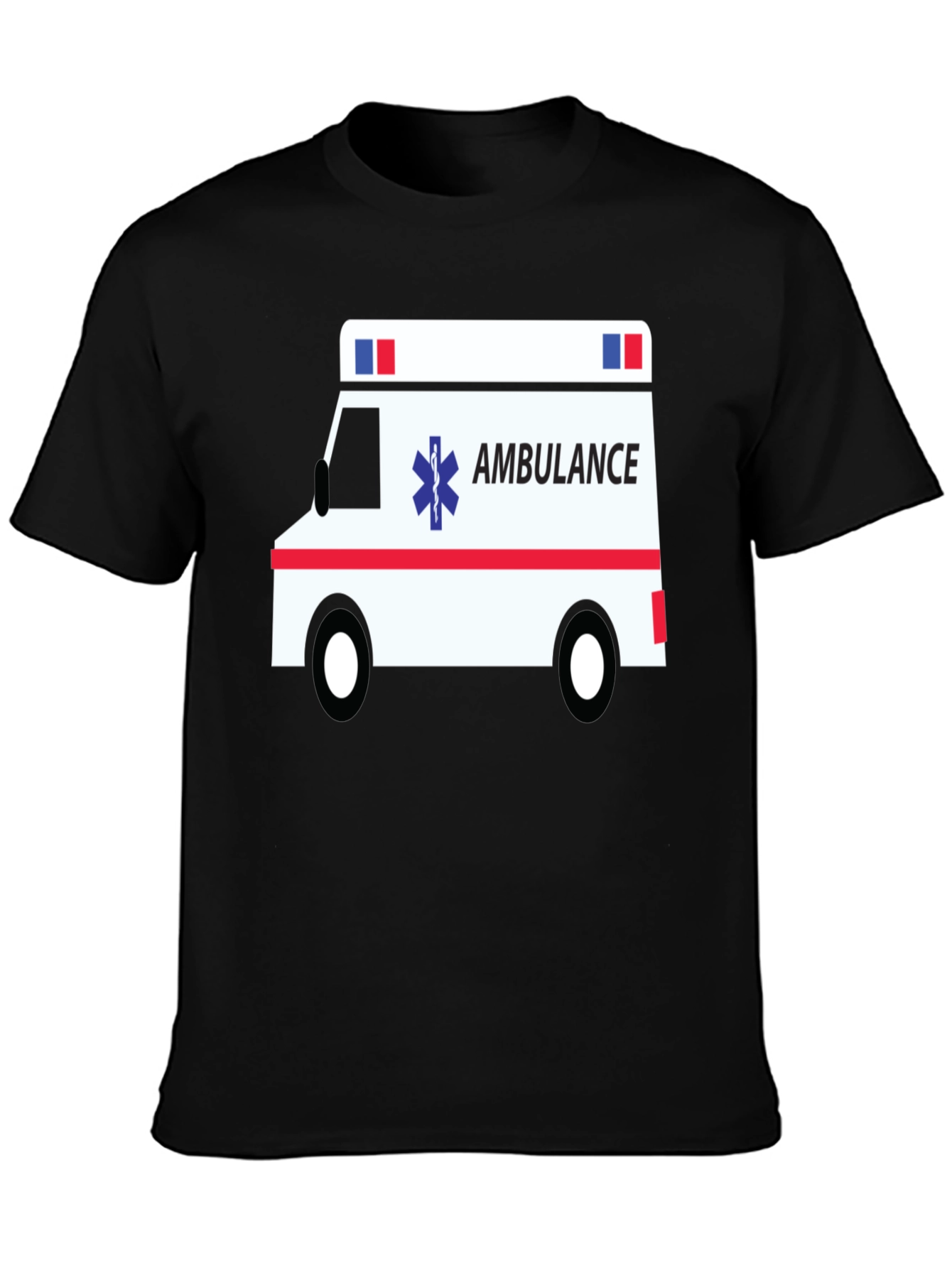 Ambulance Graphic Tee - Black Cotton T-Shirt