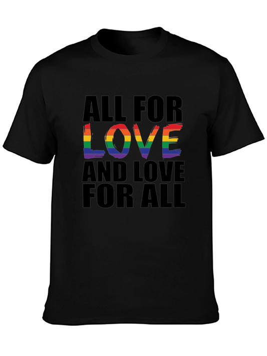 All For Love T-Shirt - Rainbow Pride Design