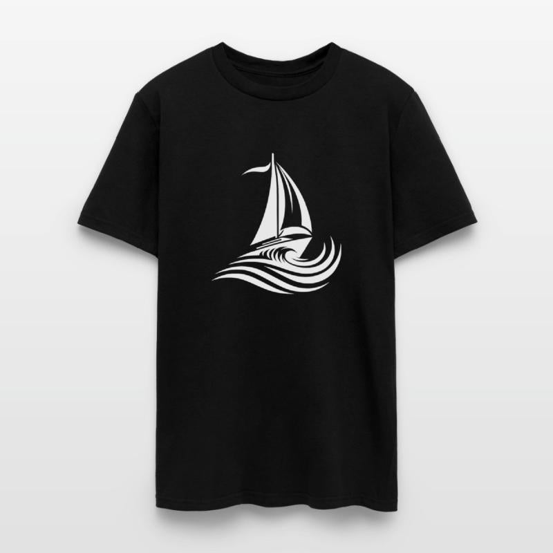 Sailboat In Heavy Swell On The Open Sea