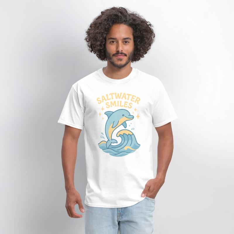 Saltwater Smiles | Cute Dolphin Wave Design