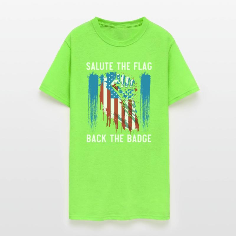 Salute The Flag Back The Badge Cop Law Enforcement