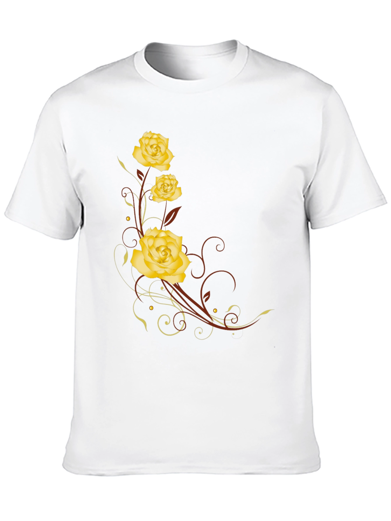 Floral Rose T-Shirt - Elegant Black Tee