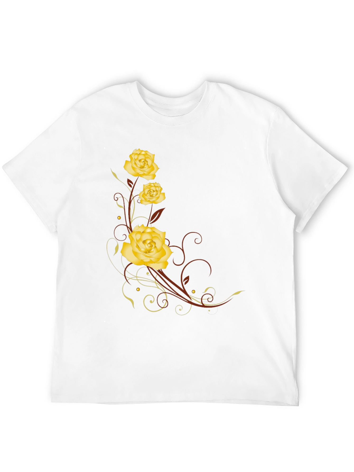 Floral Rose T-Shirt - Elegant Black Tee