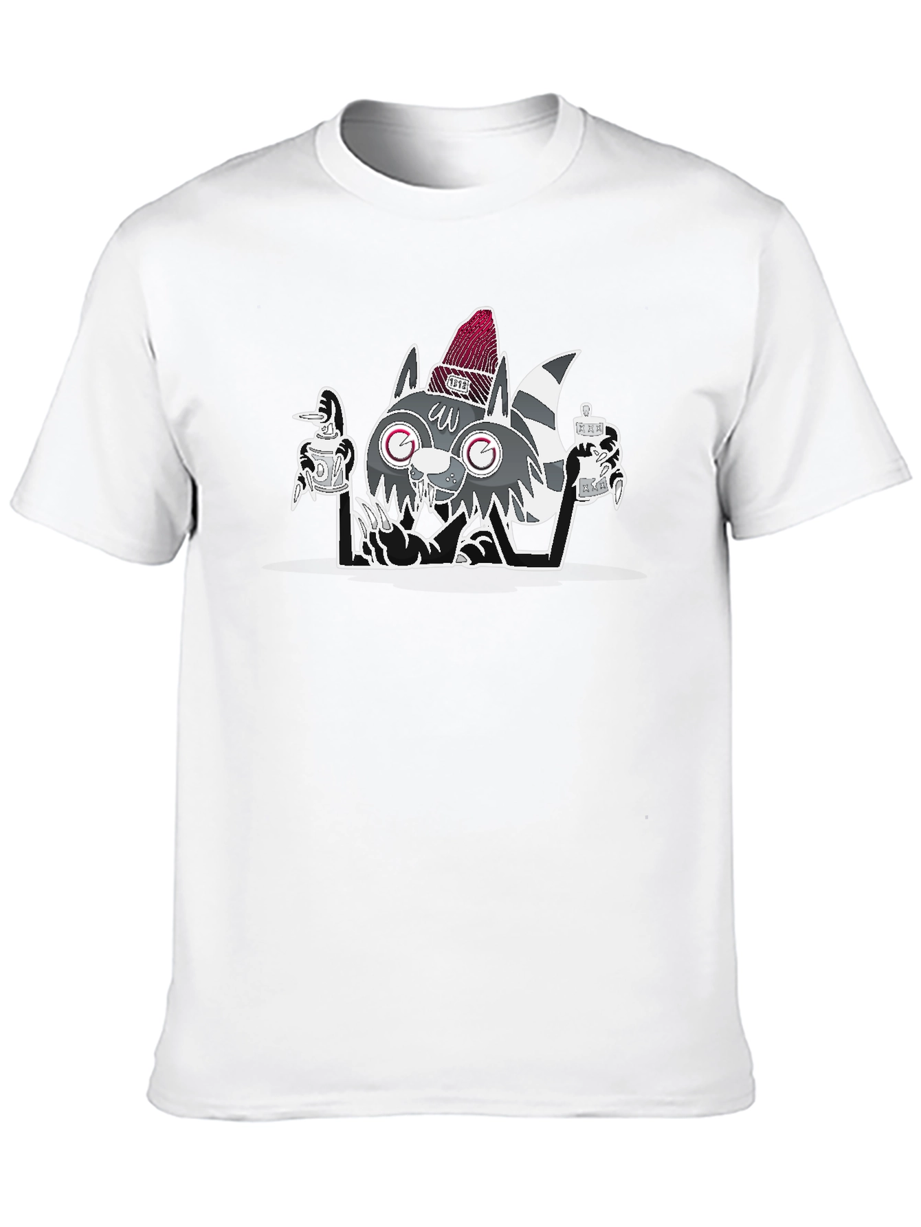 Cool Raccoon Graphic Tee - Mens Black T-Shirt
