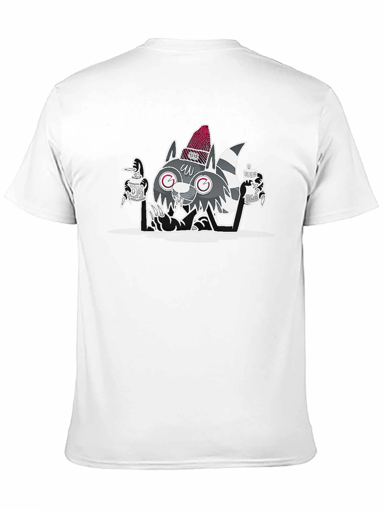 Cool Raccoon Graphic Tee - Mens Black T-Shirt