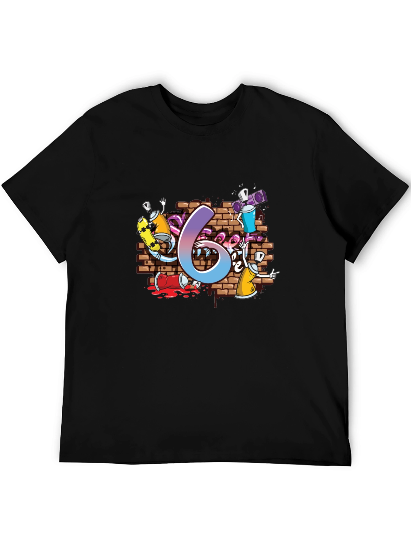 Graffiti Number 6 Graphic T-Shirt