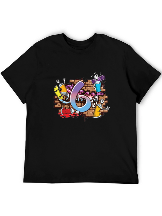 Graffiti Number 6 Graphic T-Shirt
