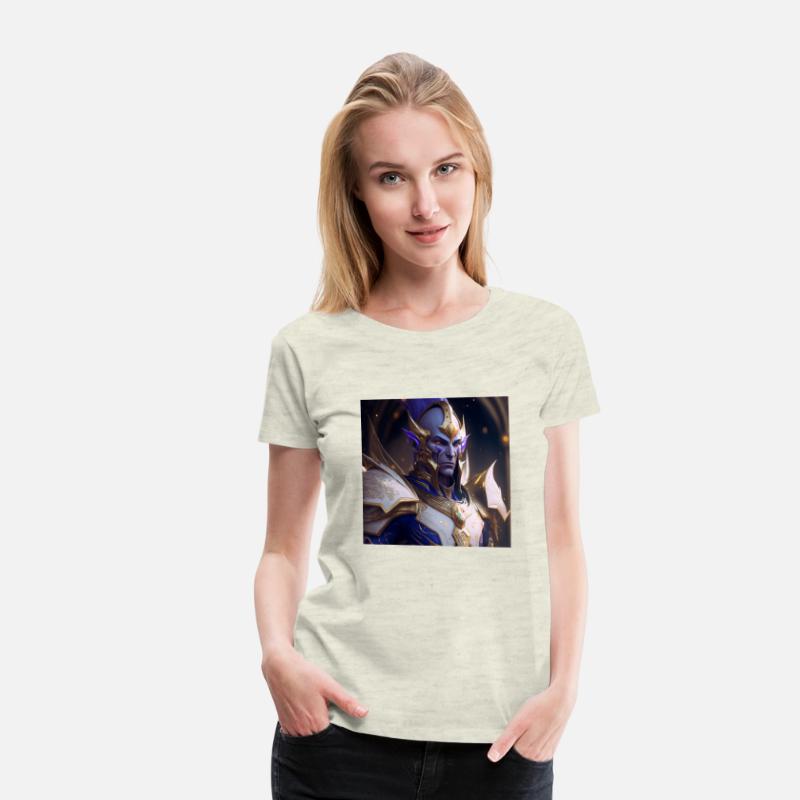 shot blue skinned elf with white tattoos gold