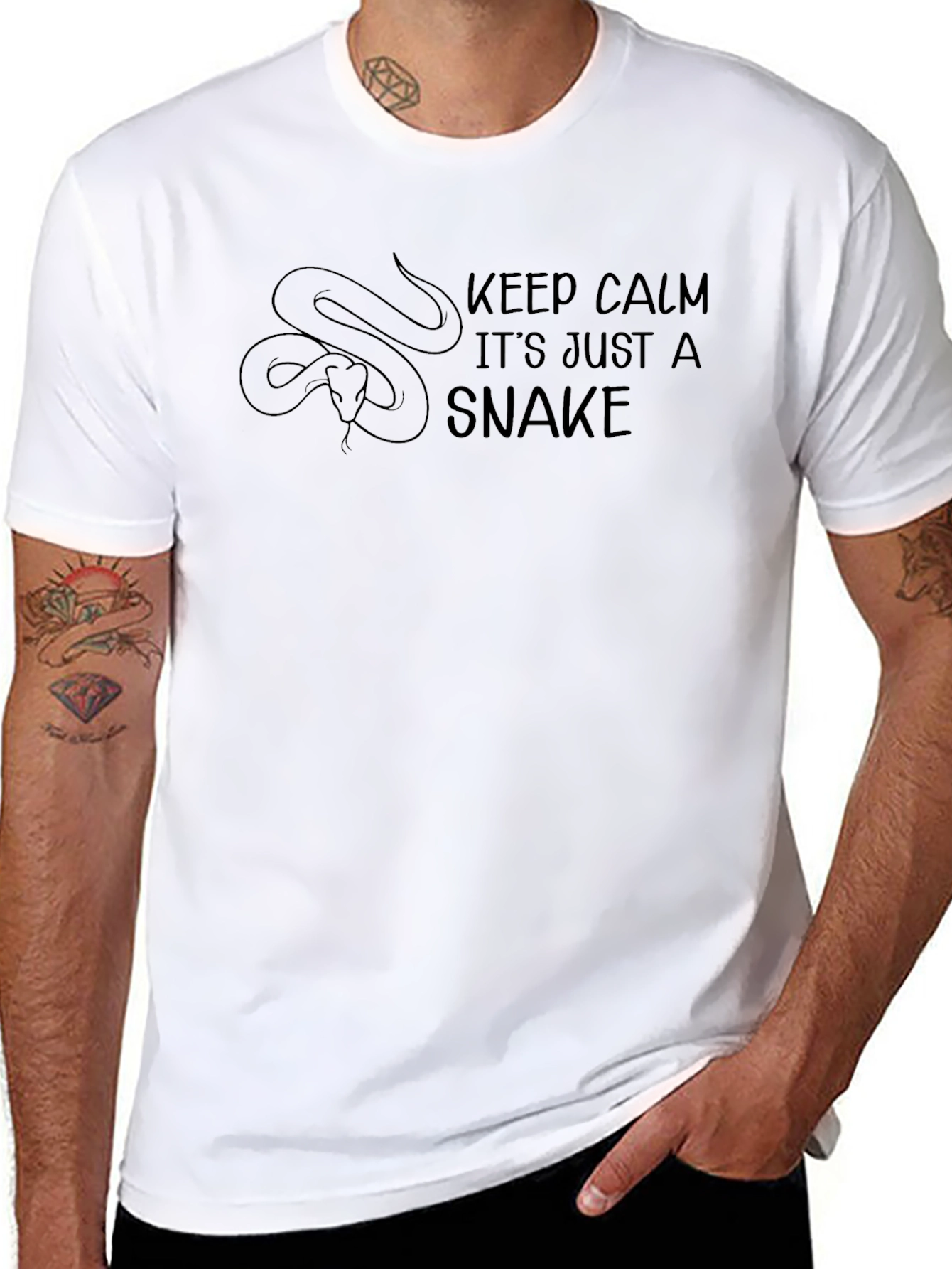 Keep Calm Snake T-Shirt - Mens Graphic Tee