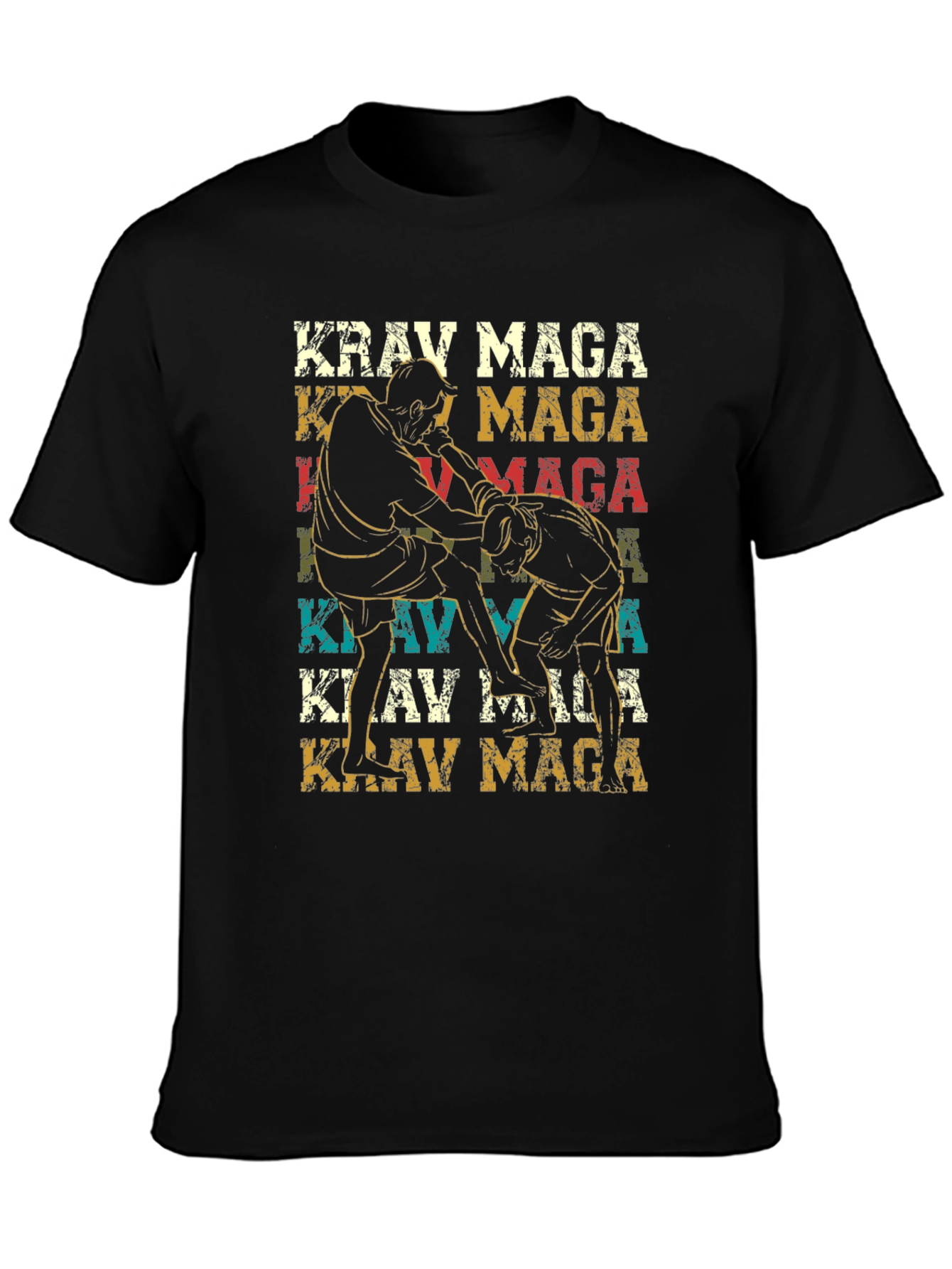 Krav Maga Black T-Shirt - Martial Arts Design