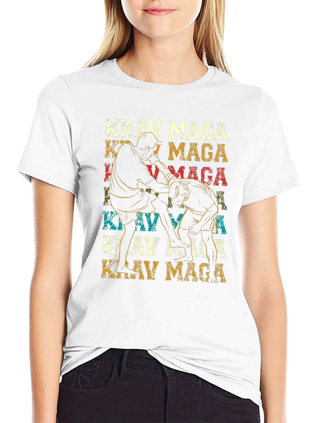 Krav Maga Black T-Shirt - Martial Arts Design
