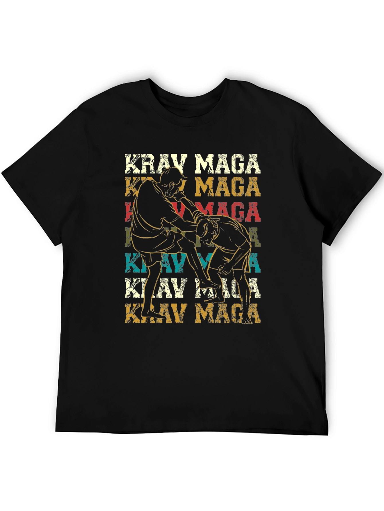 Krav Maga Black T-Shirt - Martial Arts Design