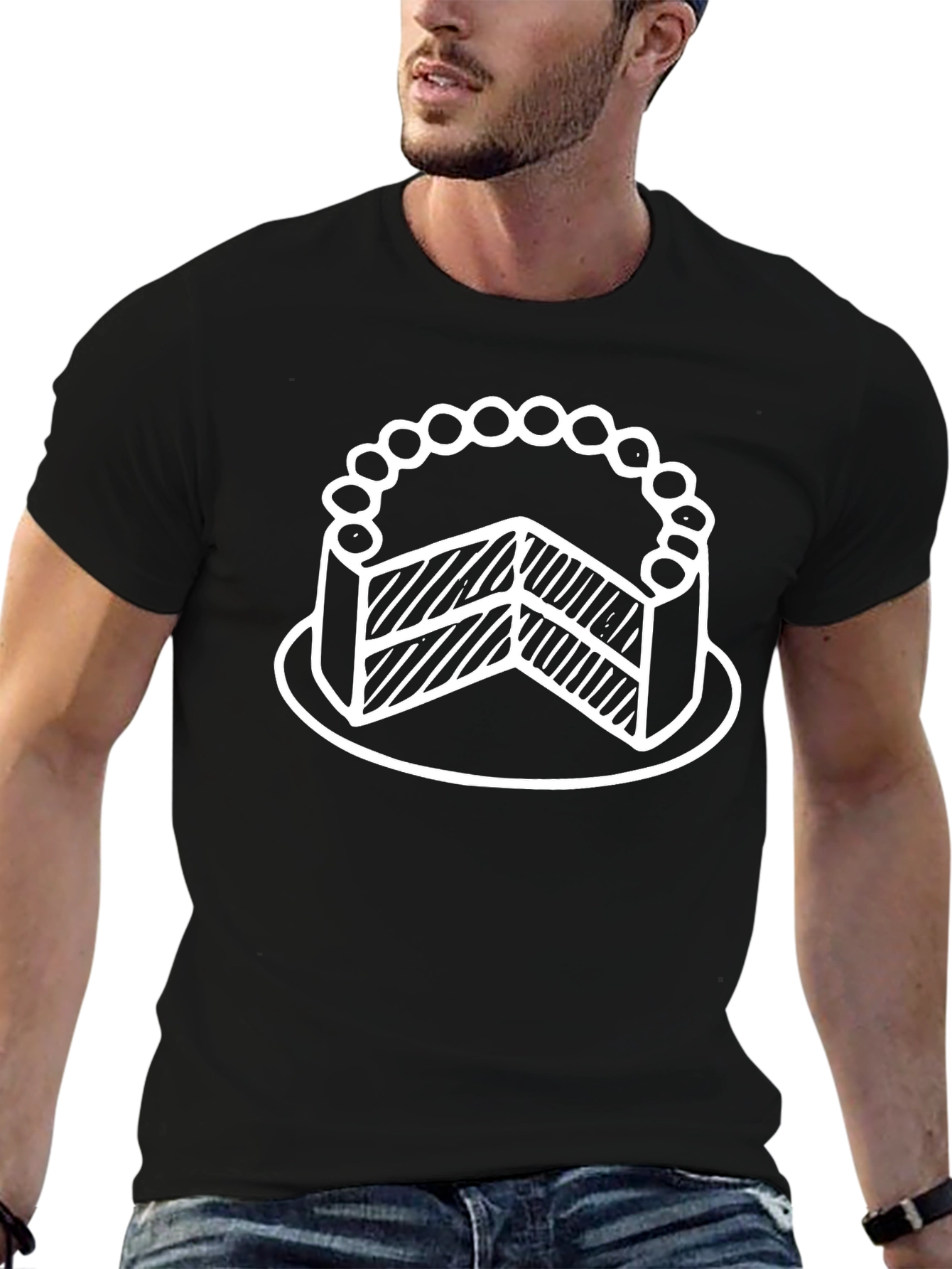 Cake Slice Graphic T-Shirt - Black