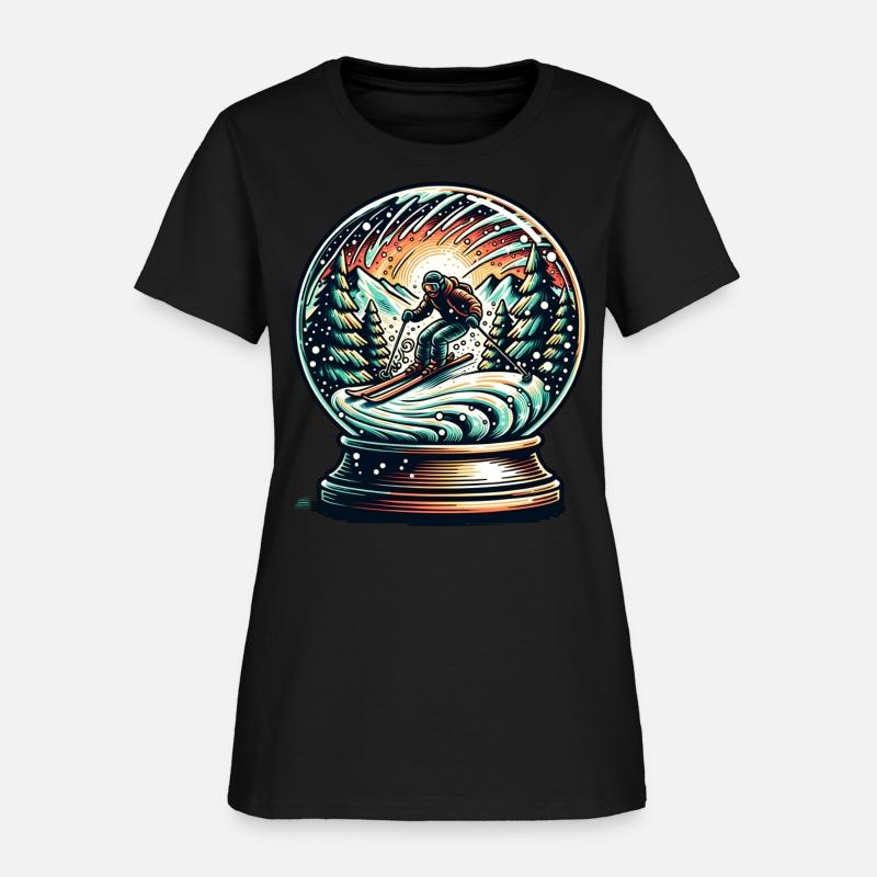 Skiing Adventure in Winter Wonderland Snow Globe