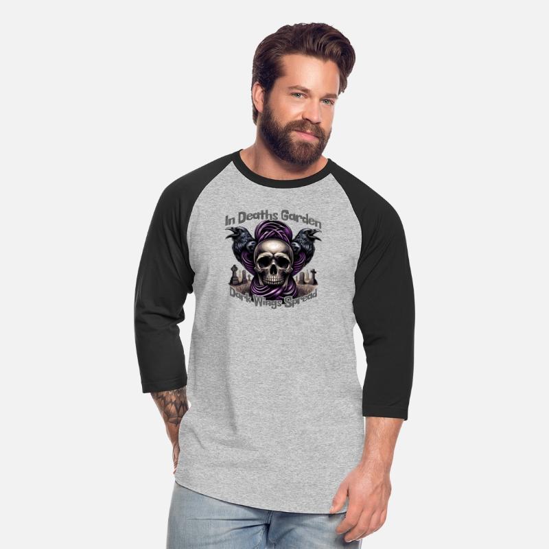 Skull and Ravens Gothic Shirt, Goth Cemetery