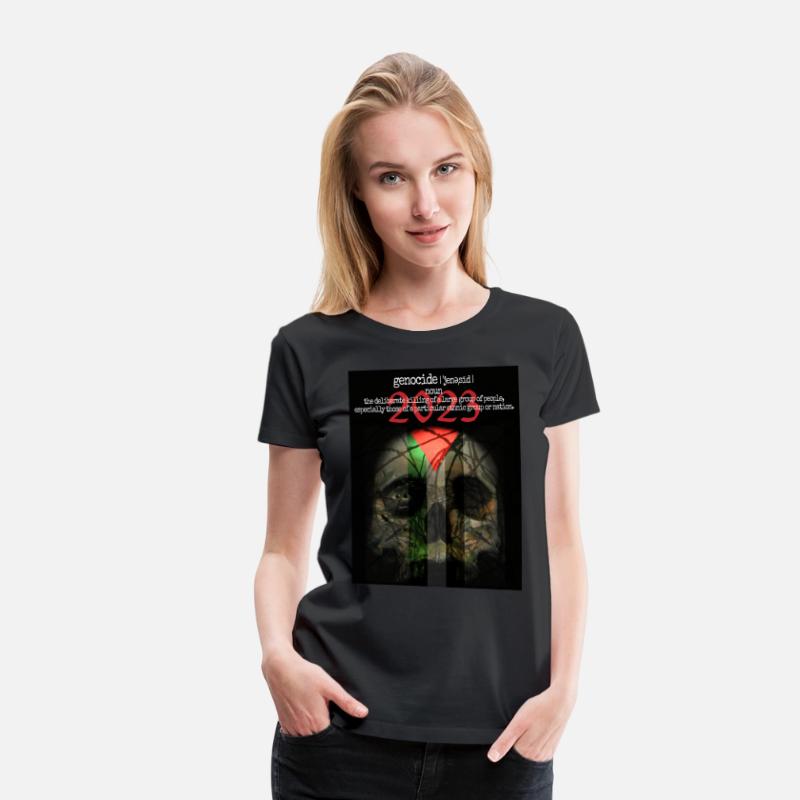 Skull, olives and barb-wire with Palestinian flag.