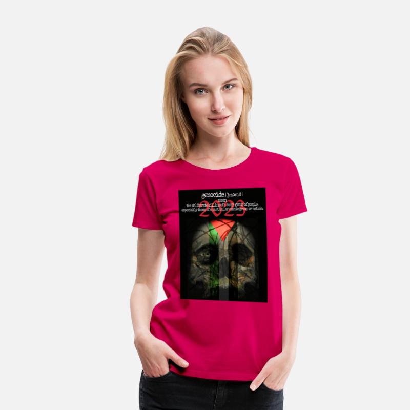 Skull, olives and barb-wire with Palestinian flag.