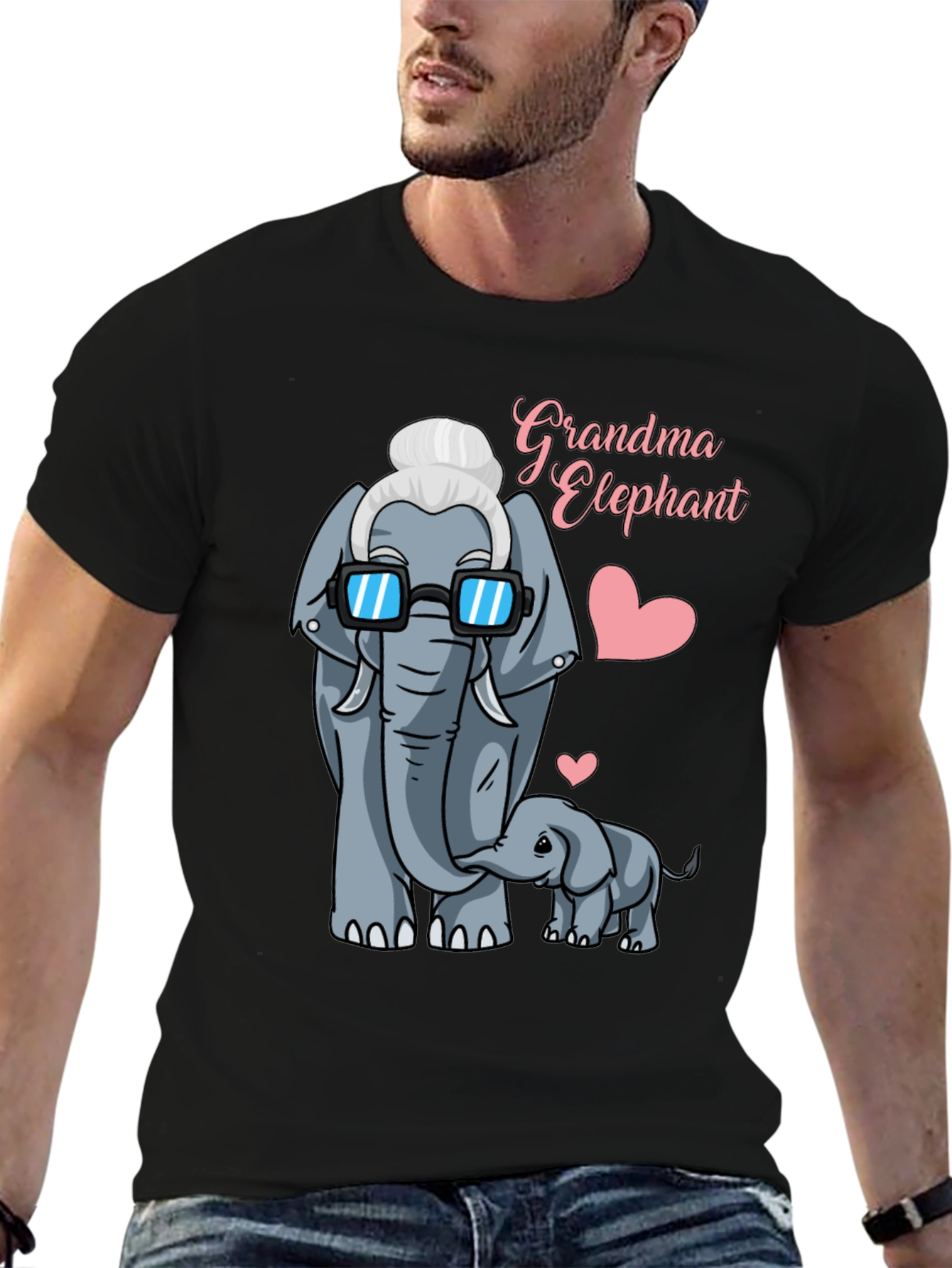 Grandma Elephant Graphic T-Shirt