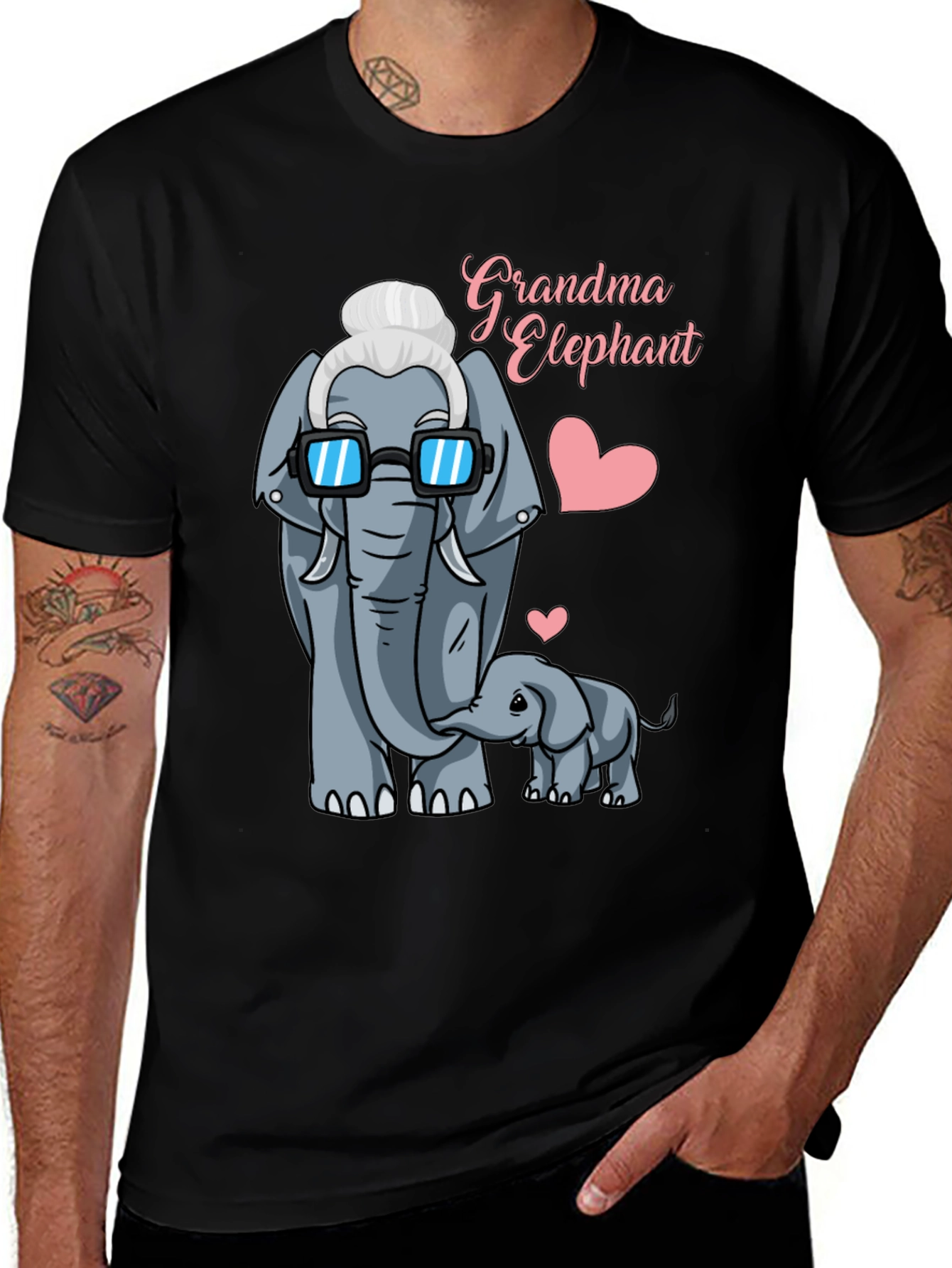 Grandma Elephant Graphic T-Shirt