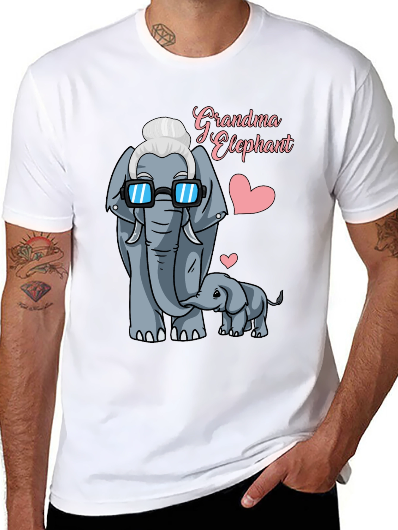 Grandma Elephant Graphic T-Shirt