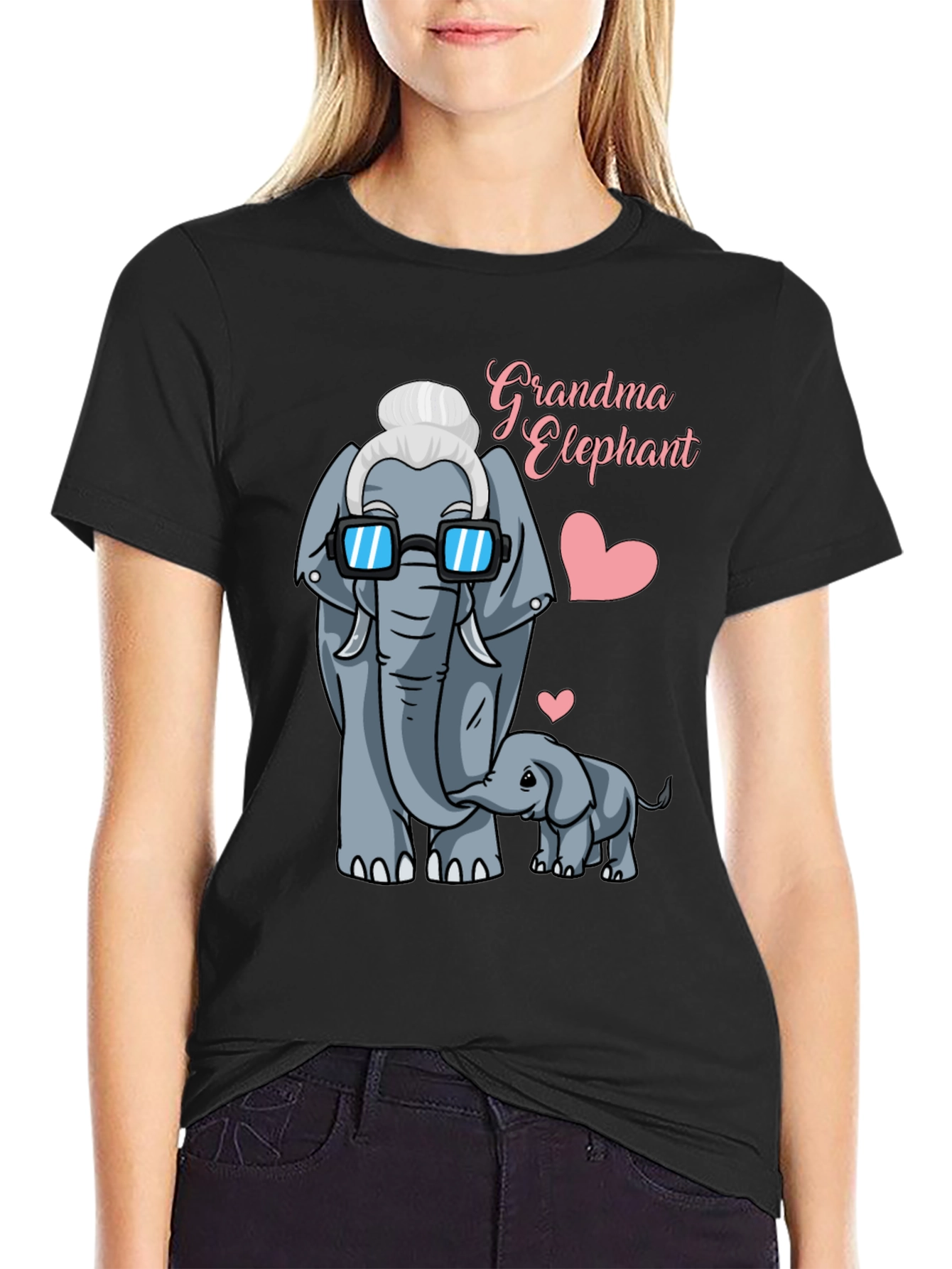 Grandma Elephant Graphic T-Shirt