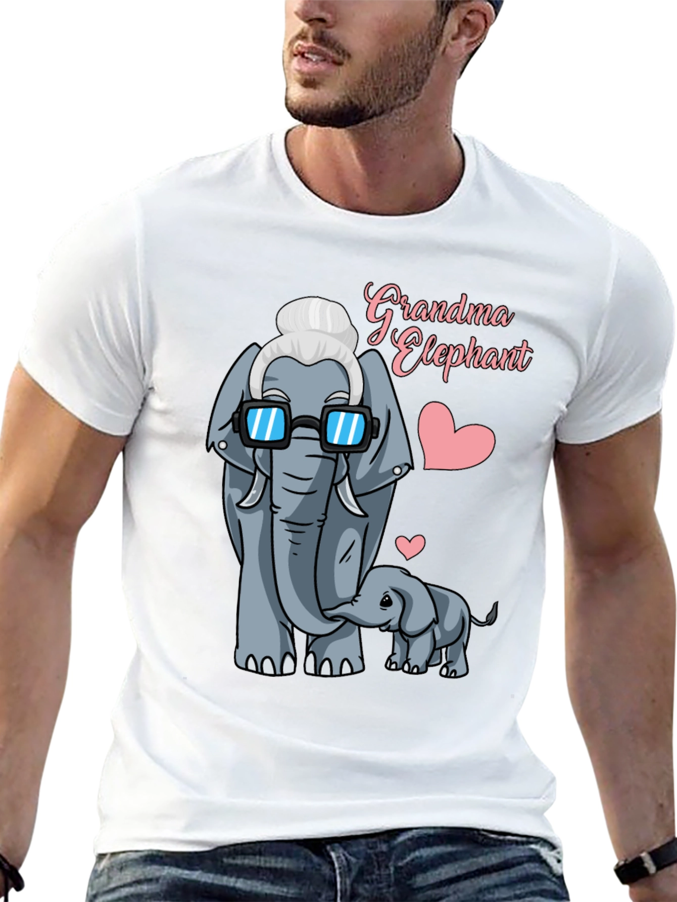 Grandma Elephant Graphic T-Shirt