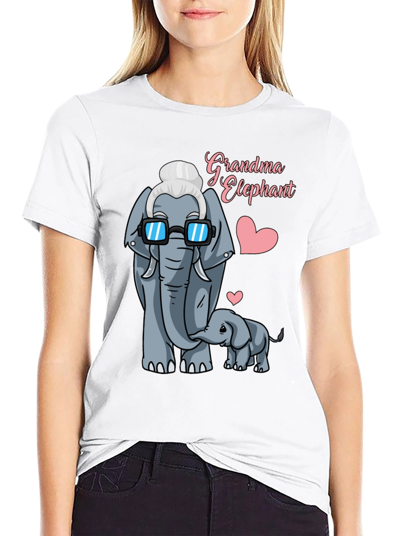 Grandma Elephant Graphic T-Shirt