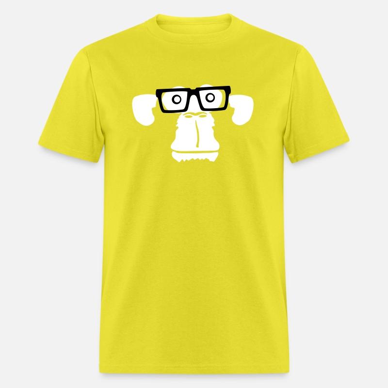 Smart nerd monkey head horn-rimmed glasses geek