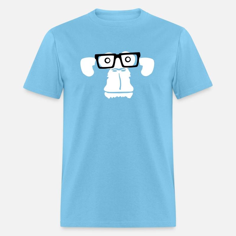 Smart nerd monkey head horn-rimmed glasses geek