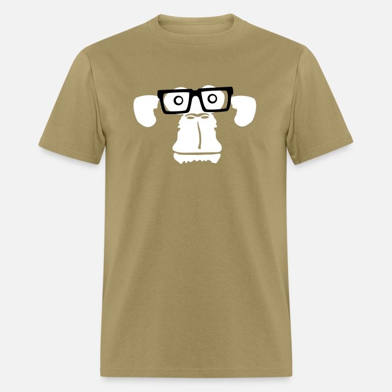 Smart nerd monkey head horn-rimmed glasses geek