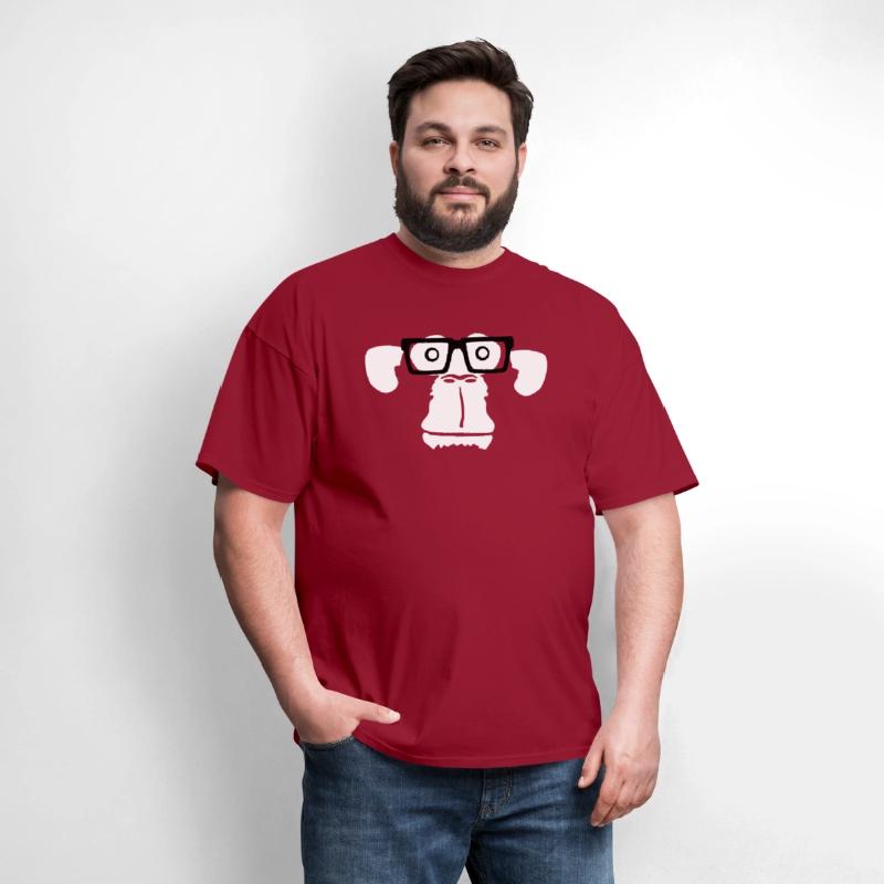 Smart nerd monkey head horn-rimmed glasses geek