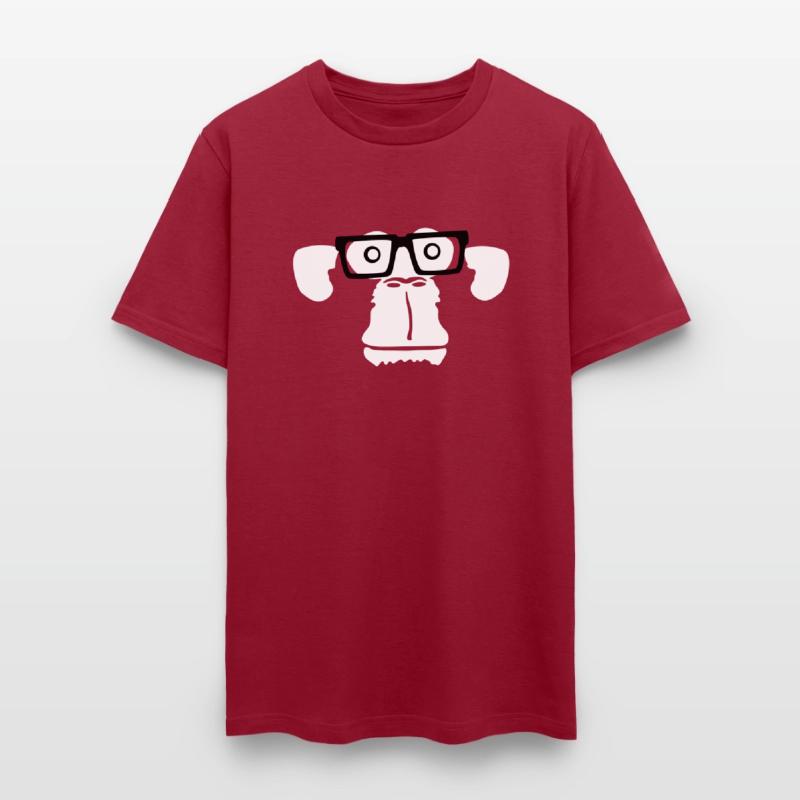 Smart nerd monkey head horn-rimmed glasses geek