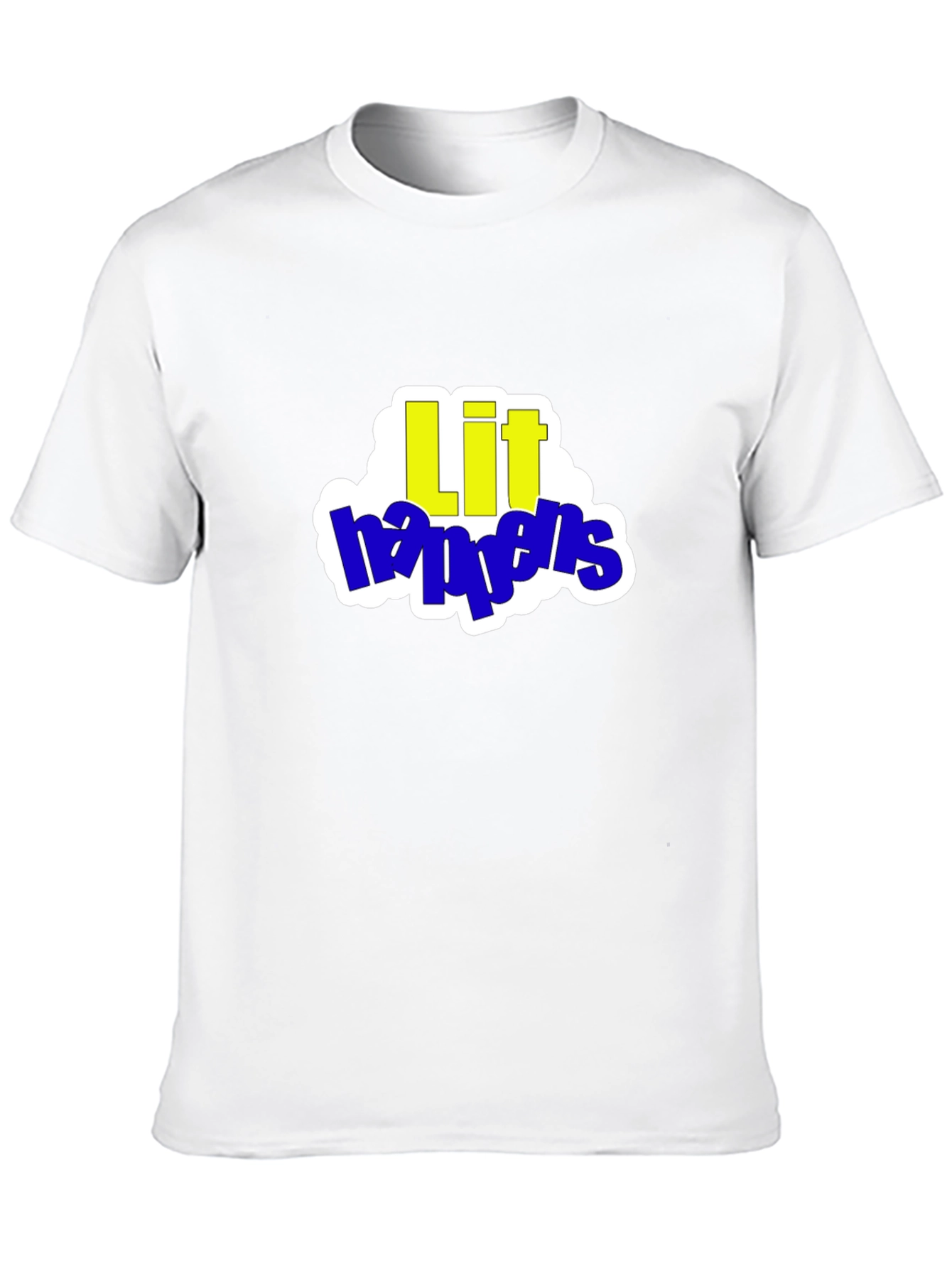 Lit Happens Graphic Tee - Trendy Crew Neck T-Shirt