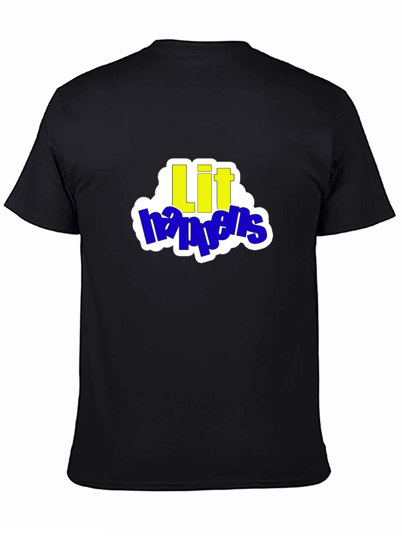 Lit Happens Graphic Tee - Trendy Crew Neck T-Shirt