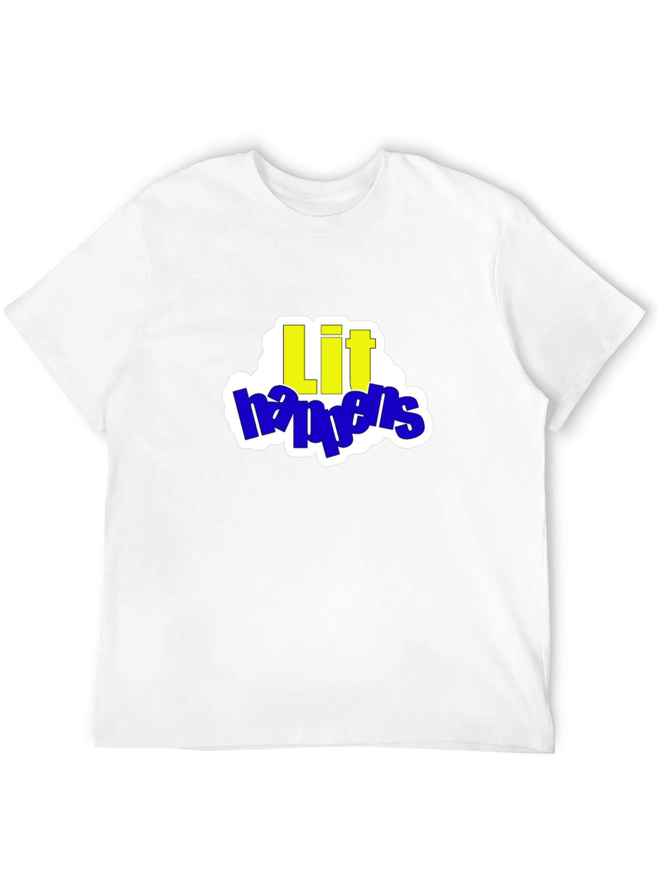 Lit Happens Graphic Tee - Trendy Crew Neck T-Shirt