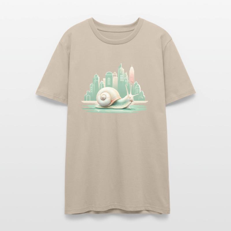 Snail with Urban City Fantasy Artwork.