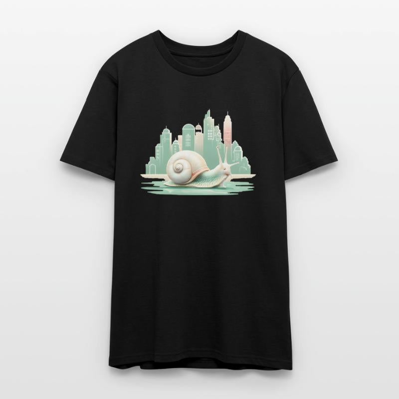 Snail with Urban City Fantasy Artwork.