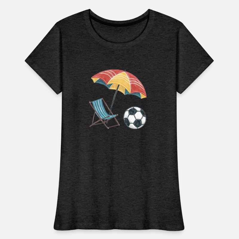 Soccer Ball on the Beach with Chair and Parasol