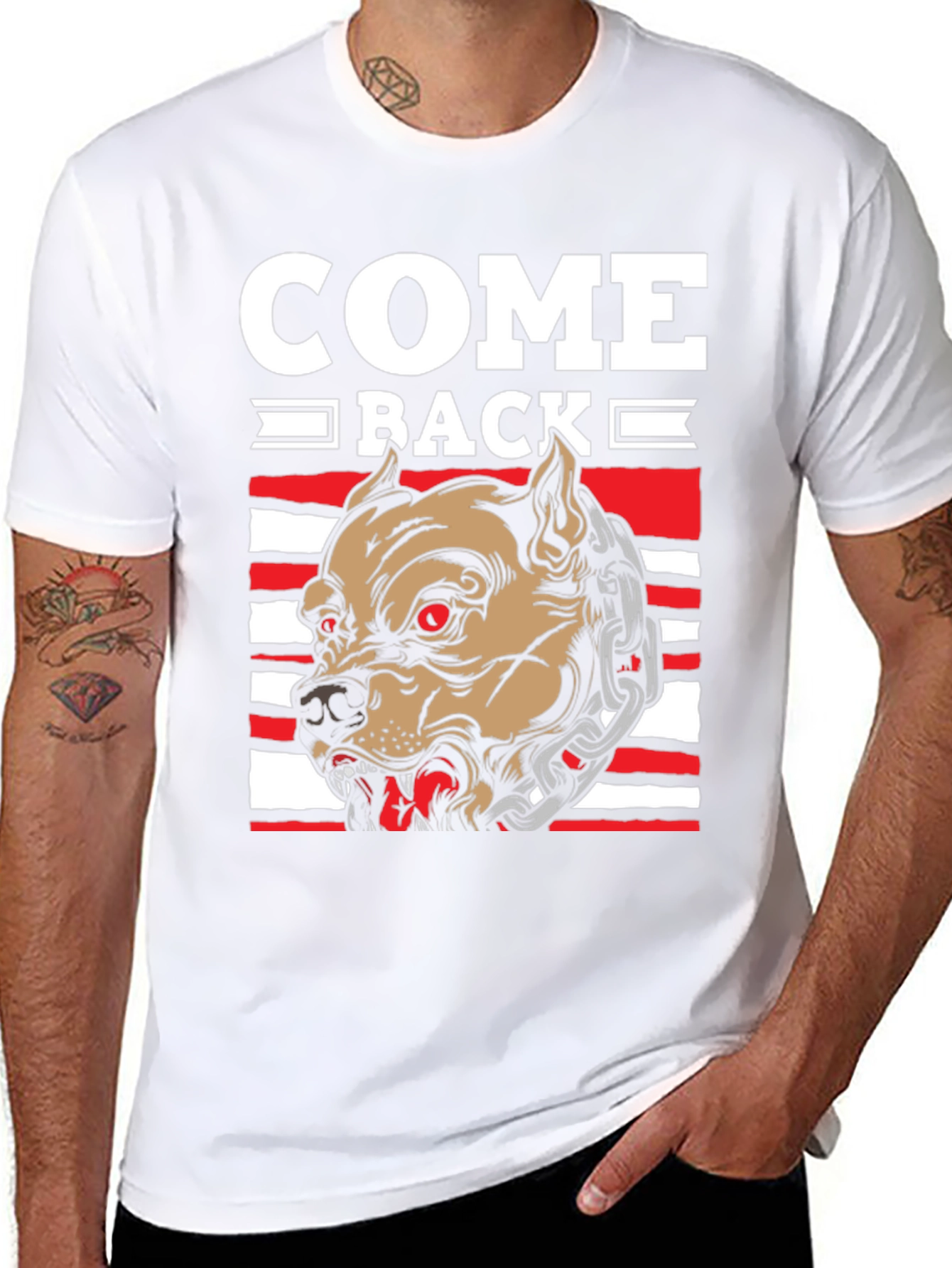 Come Back Pitbull Graphic T-Shirt - Mens Black Tee