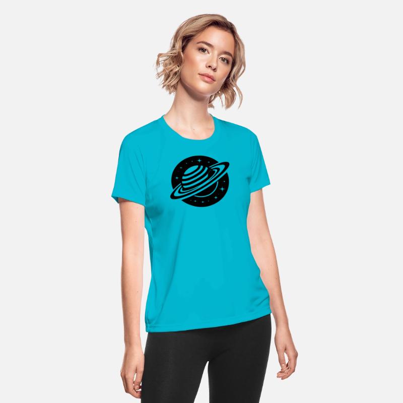 Space Planet Saturn With Ring System And Stars