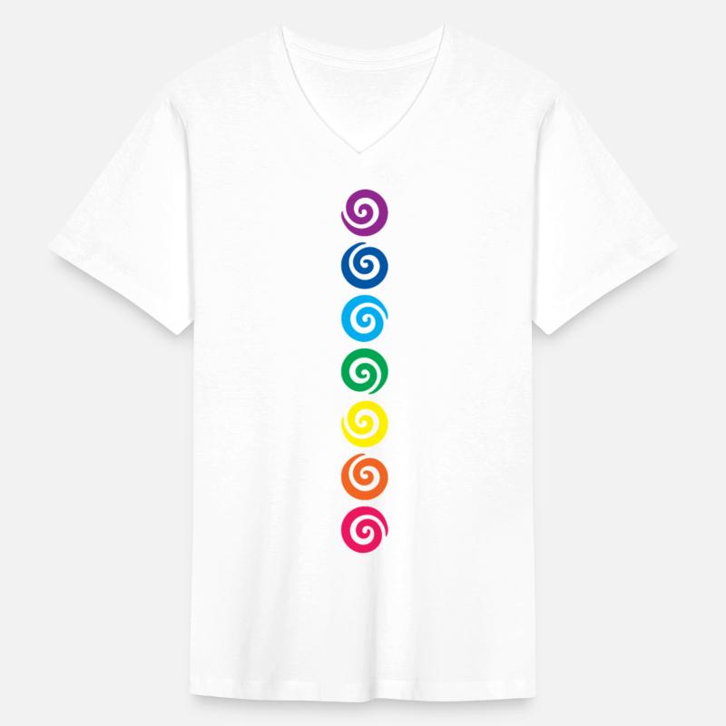 Spinning rainbow chakra spirals