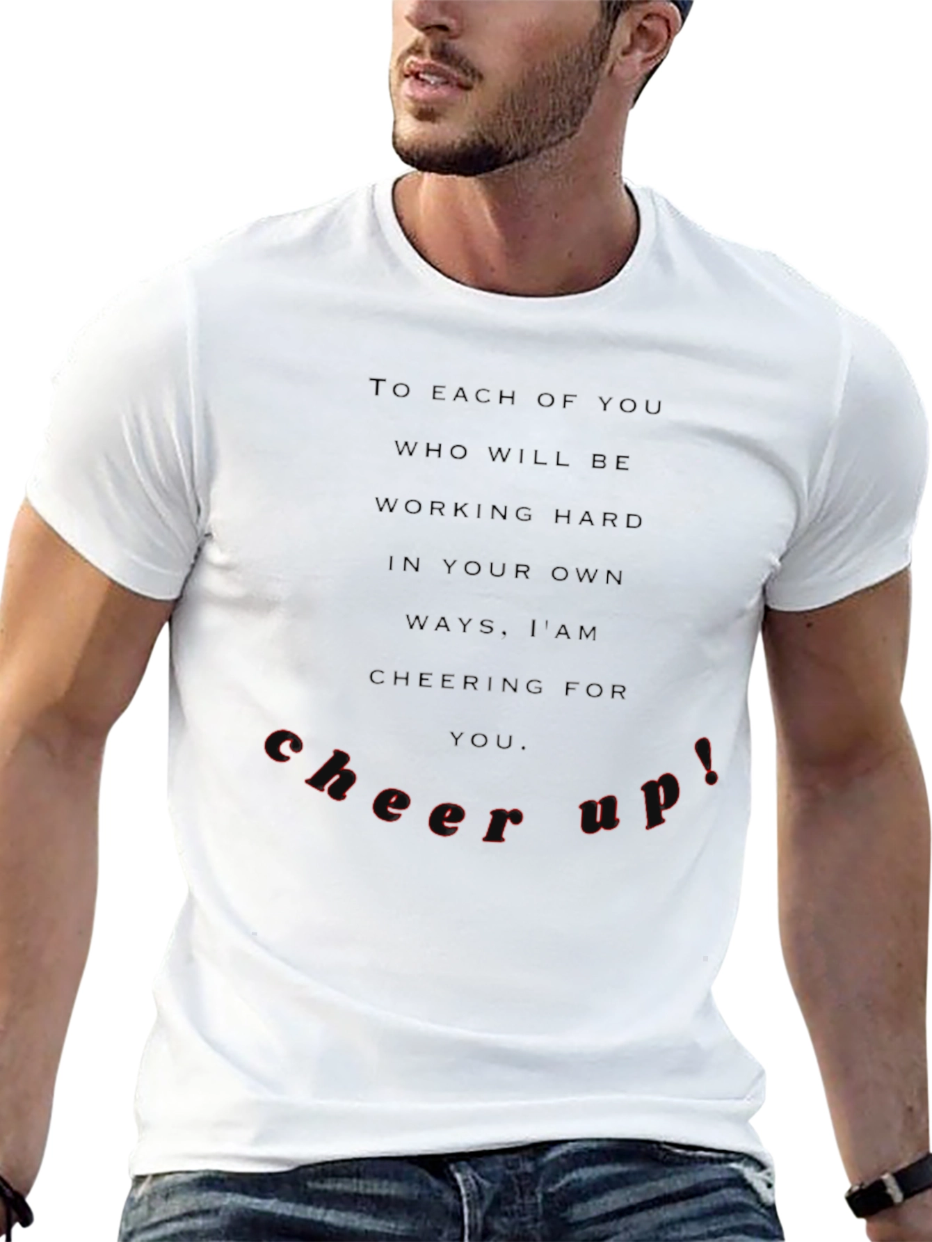 Motivational Black T-Shirt - Cheer Up!