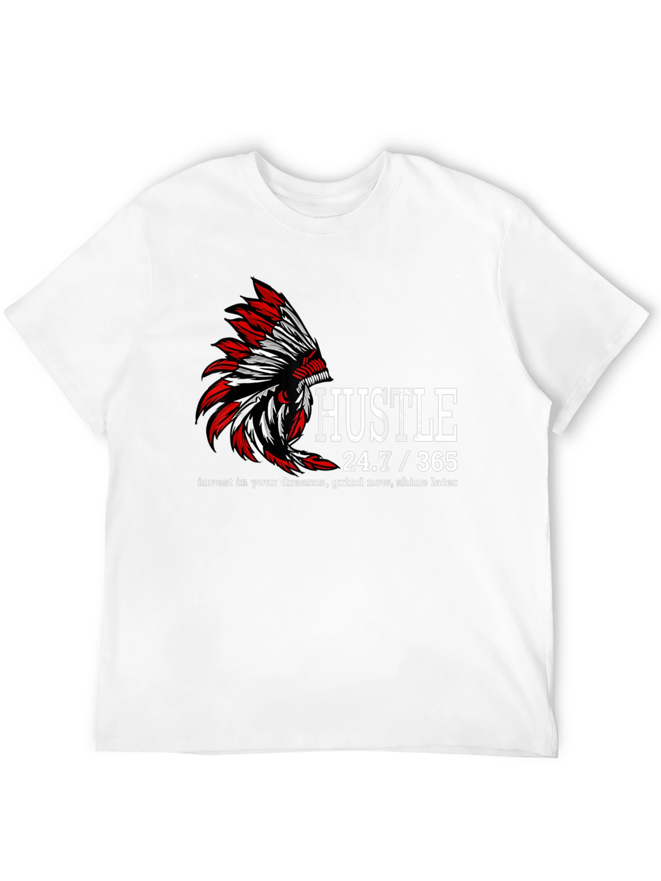 Hustle 24/7/365 Graphic Print Black T-Shirt