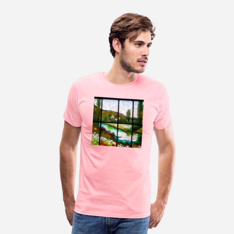 Stained Glass Monet Waterscape (AI Art)