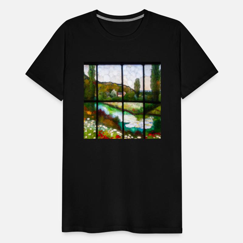 Stained Glass Monet Waterscape (AI Art)