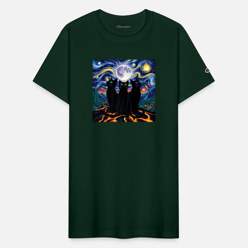 Starry Night Cat Art Premium