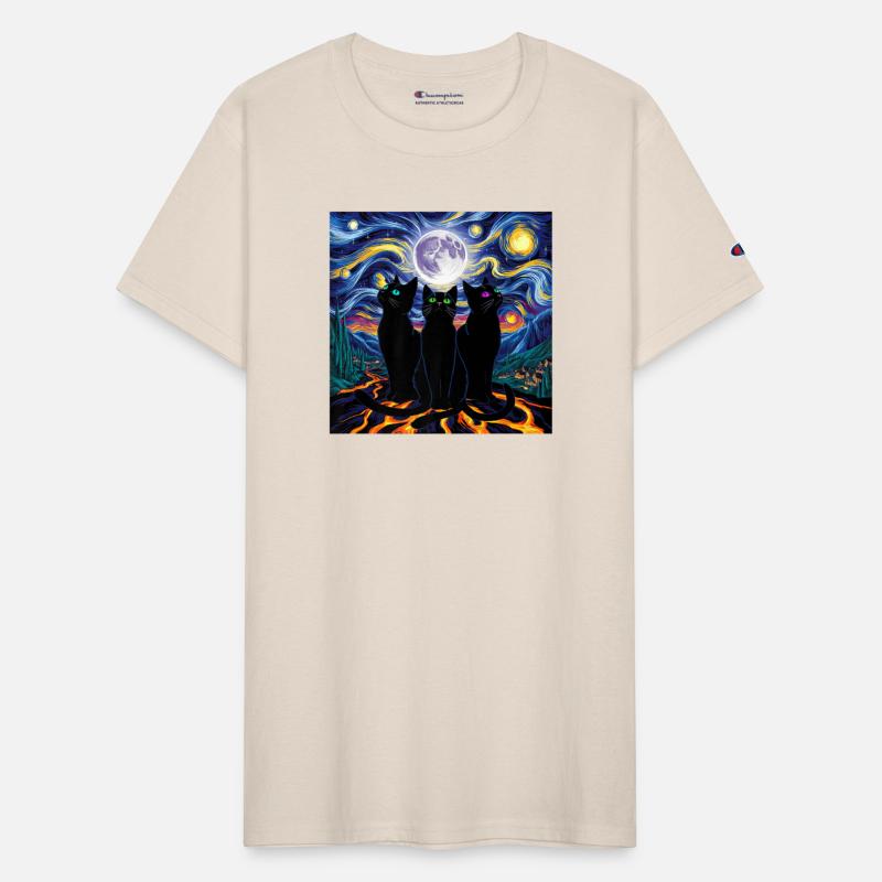 Starry Night Cat Art Premium