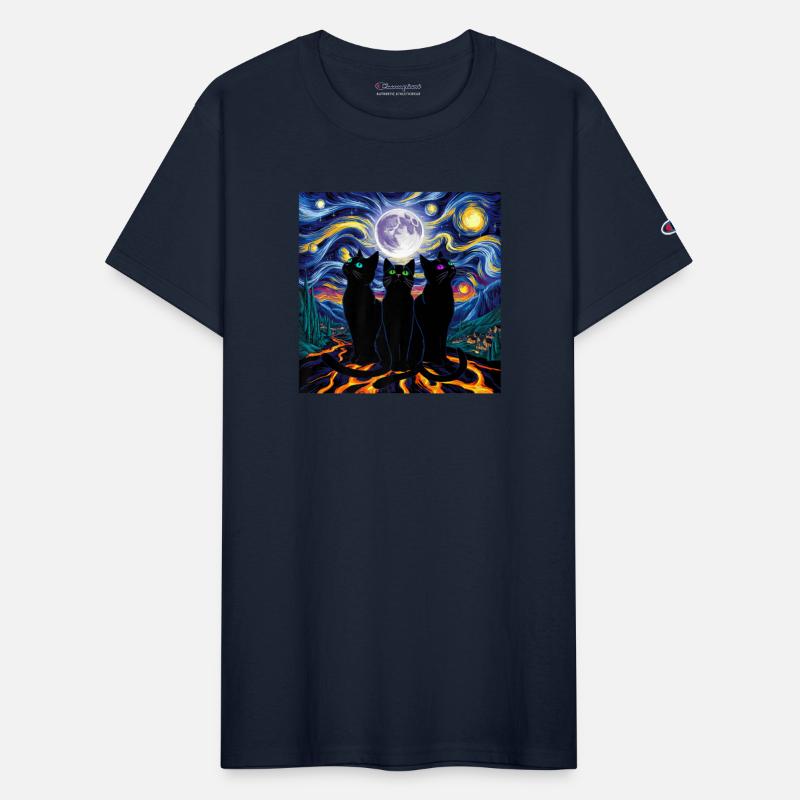 Starry Night Cat Art Premium