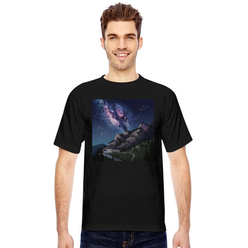 Starry Night Over Mountain Lodge