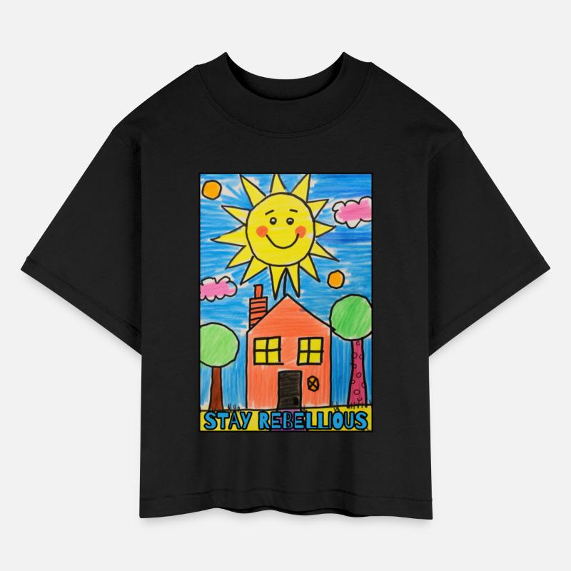 STAY REBELLIOUS: Kids Drawing Sun and Garden